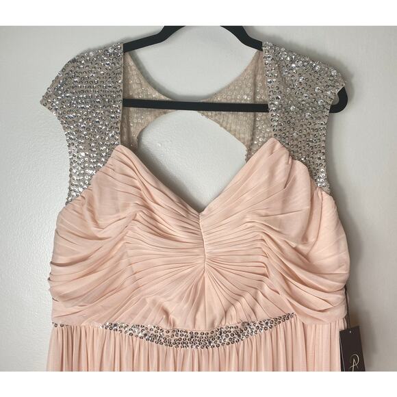 NWT ADRIANNA PAPELL DRESS GOWN 16W PINK MOTHER OF THE BRIDE BRIDESMAID FORMAL - Picture 7 of 16